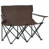 VidaXL Chaise de camping pliable à 2 places Acier et tissu Taupe