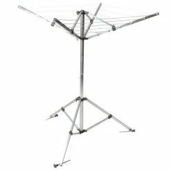 Bo-Camp Support de séchage avec base Aluminium Gris 15 m 6415182