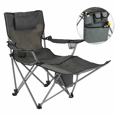 HI Chaise de camping de luxe avec repose-pieds Anthracite 1 HI Chaise de camping de luxe avec repose-pieds Anthracite
