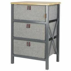 Bo-Camp Armoire pliable avec 3 tiroirs Hamlets Gris
