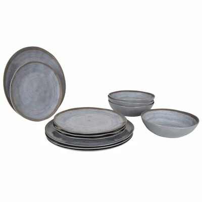 Bo-Camp Vaisselle 12 pcs Halo Mélamine Gris et terre 1 Bo-Camp Vaisselle 12 pcs Halo Mélamine Gris et terre