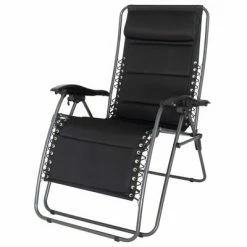Eurotrail Chaise inclinable d'extérieur Tarente 3-D mesh Noir