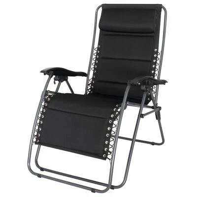 Eurotrail Chaise inclinable d'extérieur Tarente 3-D mesh Noir 1 Eurotrail Chaise inclinable d'extérieur Tarente 3-D mesh Noir