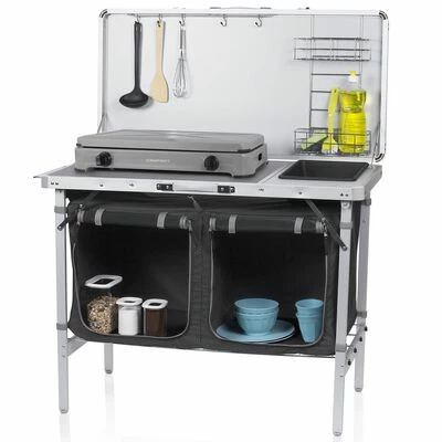 Campart Travel Cuisine d'extérieur Granada Noir 100x50x76 cm 2 Campart Travel Cuisine d'extérieur Granada Noir 100x50x76 cm – Image 2