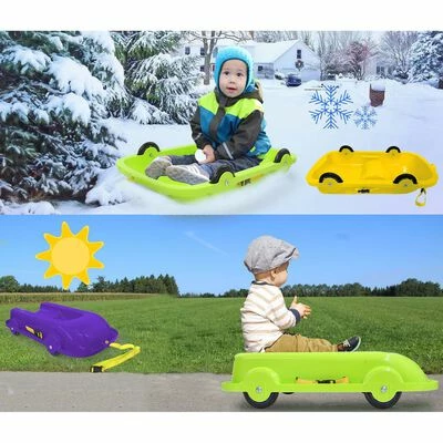 JAMARA Bobsleigh d'hiver et d'été 2 en 1 Jaune 2 JAMARA Bobsleigh d'hiver et d'été 2 en 1 Jaune – Image 2