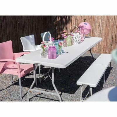 Lesli Living Blanc pliable 183x30x43 cm Blanc 2 Lesli Living Blanc pliable 183x30x43 cm Blanc – Image 2