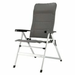 Travellife Chaise de camping pliable de luxe Ancona Comfort Gris foncé