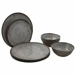 Bo-Camp Vaisselle 12 pcs Halo Mélamine Beige