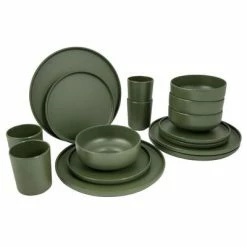 Bo-Camp Vaisselle 16 pcs Patom Mélamine Vert