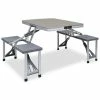 VidaXL Table pliable de camping avec 4 sièges Acier Aluminium