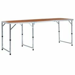 VidaXL Table pliable de camping Aluminium 180x60 cm