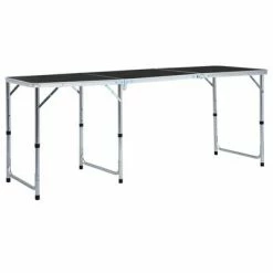 VidaXL Table pliable de camping Gris Aluminium 180x60 cm