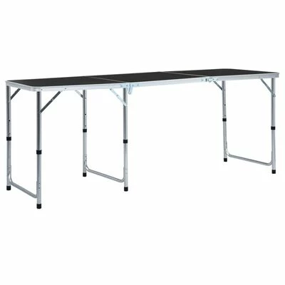 VidaXL Table pliable de camping Gris Aluminium 180x60 cm 1 VidaXL Table pliable de camping Gris Aluminium 180x60 cm