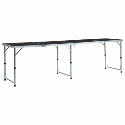 VidaXL Table pliable de camping Gris Aluminium 240x60 cm 1 VidaXL Table pliable de camping Gris Aluminium 240x60 cm