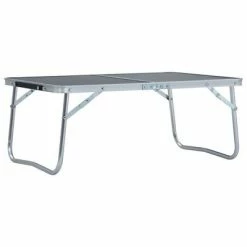 VidaXL Table pliable de camping Gris Aluminium 60x40 cm