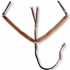 Plastron Martingale en cuir élastique réglable Brun clair pour poney