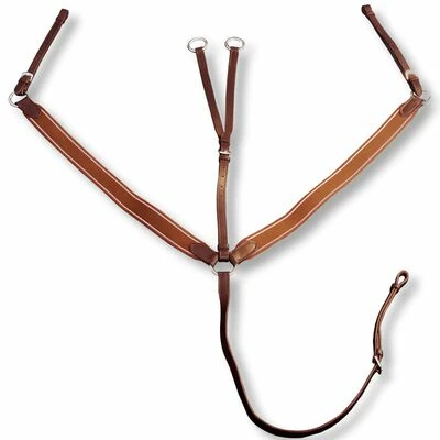 Plastron Martingale en cuir élastique réglable Brun clair pour poney 1 Plastron Martingale en cuir élastique réglable Brun clair pour poney