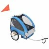 VidaXL Remorque de vélo pour enfants Gris et bleu 30 kg