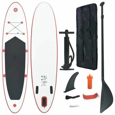 VidaXL Ensemble de planches SUP gonflables Rouge et blanc 1 VidaXL Ensemble de planches SUP gonflables Rouge et blanc
