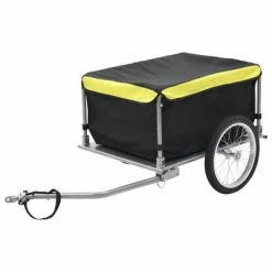 VidaXL Remorque de bicyclette Noir et jaune 65 kg