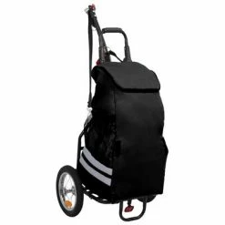 VidaXL Remorque de vélo pliable avec sac d'épicerie Noir