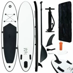 VidaXL Ensemble de planches SUP gonflables Noir et blanc