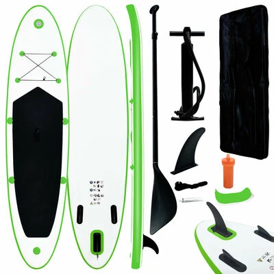 VidaXL Ensemble de planches SUP gonflables Vert et blanc 1 VidaXL Ensemble de planches SUP gonflables Vert et blanc
