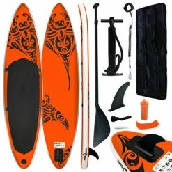 VidaXL Ensemble de planche SUP gonflable 320x76x15 cm Orange