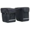 VidaXL Sac de vélo double pour porte-bagages étanche 35 L Noir
