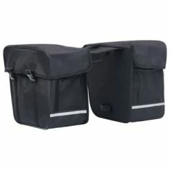 VidaXL Sac de vélo double pour porte-bagages étanche 35 L Noir