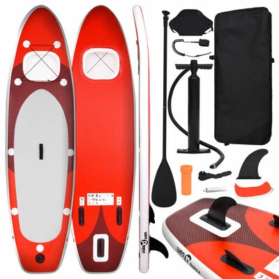 VidaXL Ensemble de planche SUP gonflable Rouge 360x81x10 cm 1 VidaXL Ensemble de planche SUP gonflable Rouge 360x81x10 cm