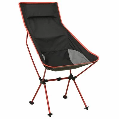 VidaXL Chaise de camping pliable PVC et aluminium Noir 2 VidaXL Chaise de camping pliable PVC et aluminium Noir – Image 2