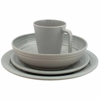 Eurotrail Ensemble de vaisselle Altea 16 pcs Mélamine Gris 2 Eurotrail Ensemble de vaisselle Altea 16 pcs Mélamine Gris – Image 2
