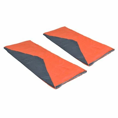 VidaXL Sacs de couchage type enveloppe 2 pcs Orange 1 100 g 10°C 2 VidaXL Sacs de couchage type enveloppe 2 pcs Orange 1 100 g 10°C – Image 2