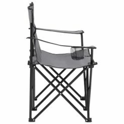 VidaXL Chaise de camping pliable à 2 places Acier et tissu Gris -Loisirs de plein air Soldes Magasin image 3 313540