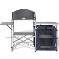 VidaXL Unité de cuisine de camping pliable avec pare-vent Aluminium 7 VidaXL Unité de cuisine de camping pliable avec pare-vent Aluminium -Loisirs de plein air Soldes Magasin image 3 41330