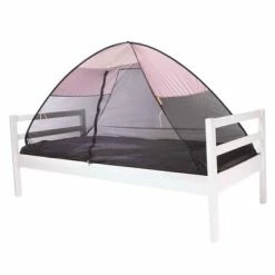 DERYAN Tente-lit avec moustiquaire escamotable 200x90x110 cm Rose -Loisirs de plein air Soldes Magasin image 3 437043