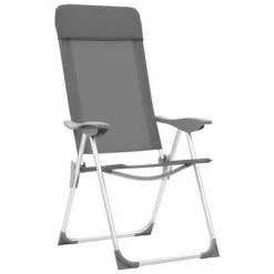 VidaXL Chaises de camping pliables 2 pcs Gris Aluminium -Loisirs de plein air Soldes Magasin image 3 44304