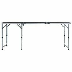 VidaXL Table pliable de camping Gris Aluminium 180x60 cm 8 VidaXL Table pliable de camping Gris Aluminium 180x60 cm -Loisirs de plein air Soldes Magasin image 3 48175