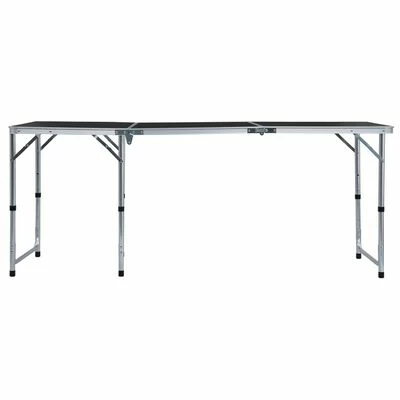 VidaXL Table pliable de camping Gris Aluminium 180x60 cm 3 VidaXL Table pliable de camping Gris Aluminium 180x60 cm – Image 3