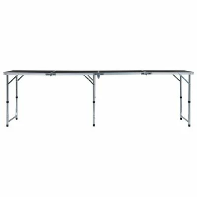 VidaXL Table pliable de camping Gris Aluminium 240x60 cm 3 VidaXL Table pliable de camping Gris Aluminium 240x60 cm – Image 3
