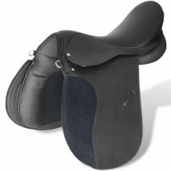 Set de selle équitation 17,5" en cuir véritable 12 cm 5 en 1 noir -Loisirs de plein air Soldes Magasin image 3 90644