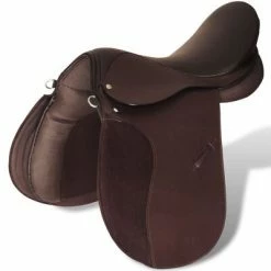 Set de selle équitation 17,5" en cuir véritable 12 cm 5 en 1 brun -Loisirs de plein air Soldes Magasin image 3 90647