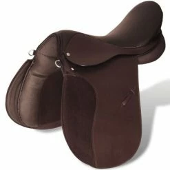 Set de selle équitation 17,5" en cuir véritable 18 cm 5 en 1 brun -Loisirs de plein air Soldes Magasin image 3 90648