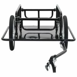 VidaXL Remorque de bicyclette 130x73x48,5 cm Acier Noir -Loisirs de plein air Soldes Magasin image 3 91770