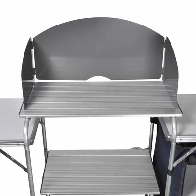 VidaXL Unité de cuisine de camping pliable avec pare-vent Aluminium 4 VidaXL Unité de cuisine de camping pliable avec pare-vent Aluminium – Image 4