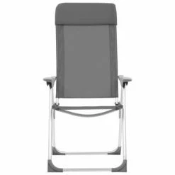 VidaXL Chaises de camping pliables 2 pcs Gris Aluminium -Loisirs de plein air Soldes Magasin image 4 44304