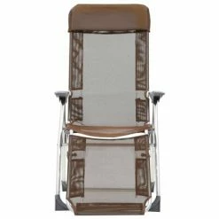 VidaXL Chaises de camping pliables 2pcs et repose-pied Taupe Aluminium -Loisirs de plein air Soldes Magasin image 4 44318