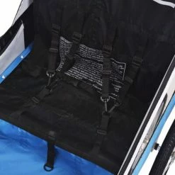 VidaXL Remorque de vélo pour enfants Gris et bleu 30 kg -Loisirs de plein air Soldes Magasin image 4 91372