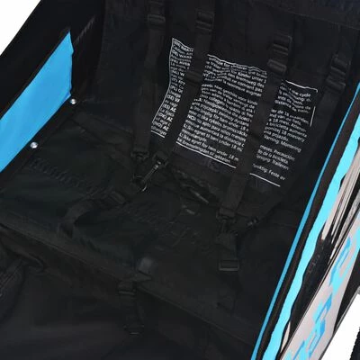 VidaXL Remorque de vélo pour enfants Gris et bleu 30 kg 4 VidaXL Remorque de vélo pour enfants Gris et bleu 30 kg – Image 4